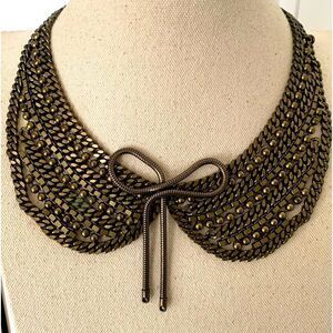 Dannijo Stella Bib Necklace – Vintage Rocker Chain Collar, Handmade NYC, Rare